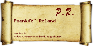 Psenkó Roland névjegykártya